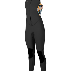 Bahia 1.5mm Front Zip Long John Wetsuit in Black & Demi Floral