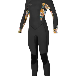 Bahia 3/2mm Back Zip Wetsuit in Black & Demi Floral