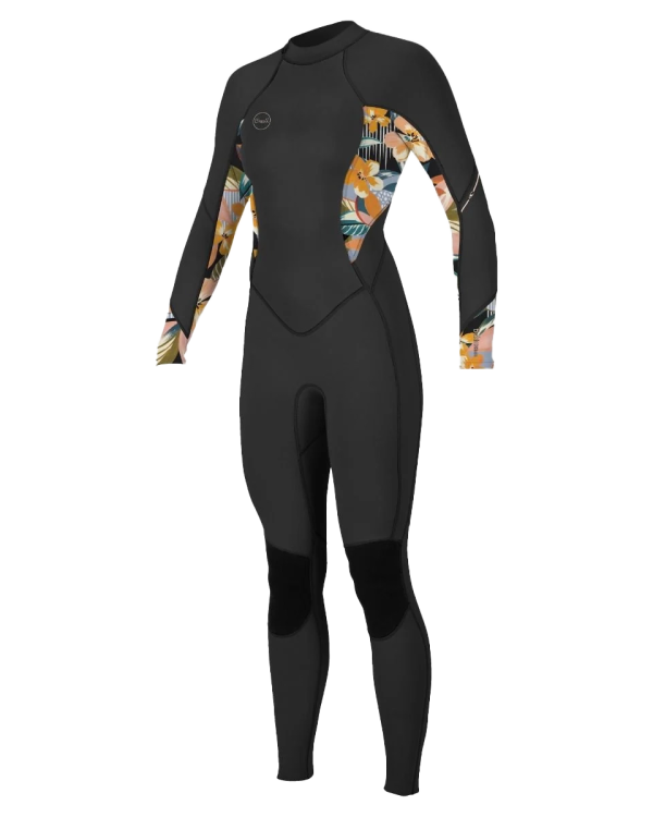 Bahia 3/2mm Back Zip Wetsuit in Black & Demi Floral