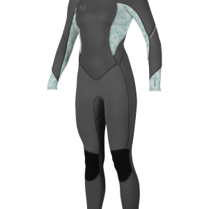 Bahia 3/2mm Back Zip Wetsuit in Graphite & Mirage Tropical