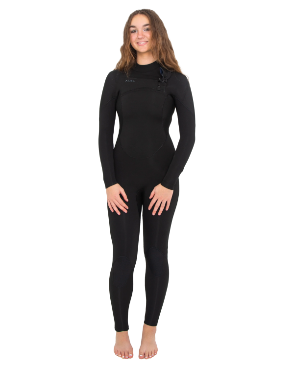 Comp 5/4mm Chest Zip Wetsuit in Black/Black