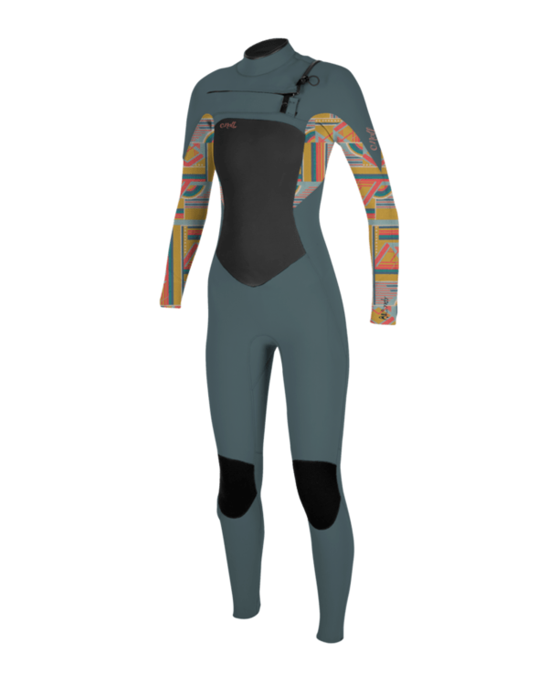 Epic 4/3mm Chest Zip Wetsuit in Shade & Arta Geo