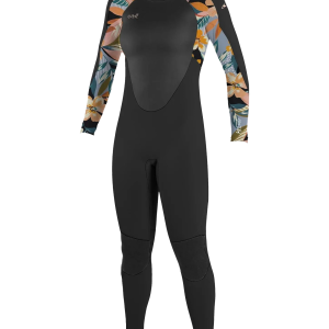 Epic 5/4mm Back Zip Wetsuit in Black, Demi Floral & Black