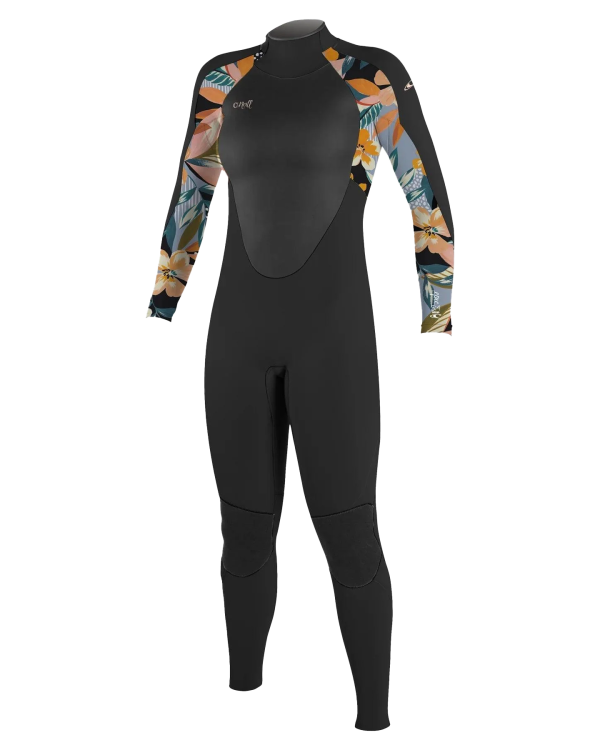 Epic 5/4mm Back Zip Wetsuit in Black, Demi Floral & Black