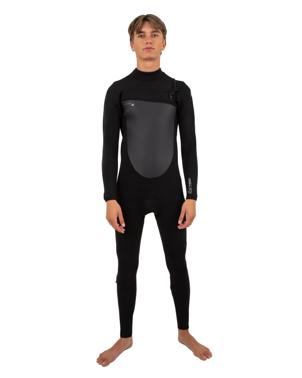 Mens Epic 4/3mm Chest Zip Wetsuit in Black
