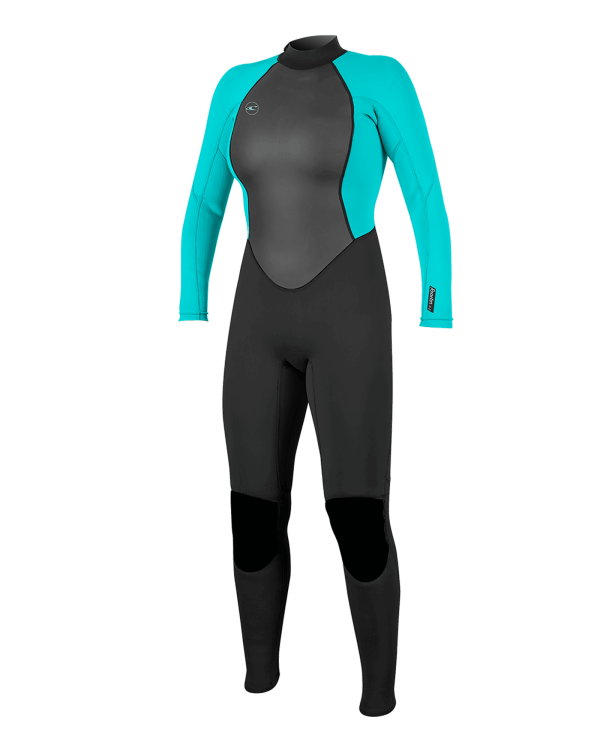 Reactor-2 3/2mm Back Zip Wetsuit in Black & Light Aqua