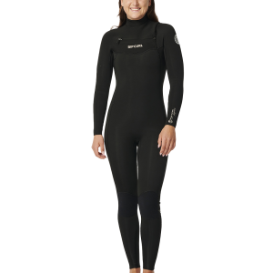 Womens Dawn Patrol Performance 5/3mm Chest Zip Wetsuit in Black