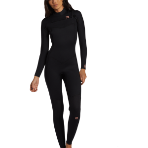 Womens Foil 4/3mm Chest Zip Wetsuit in Black