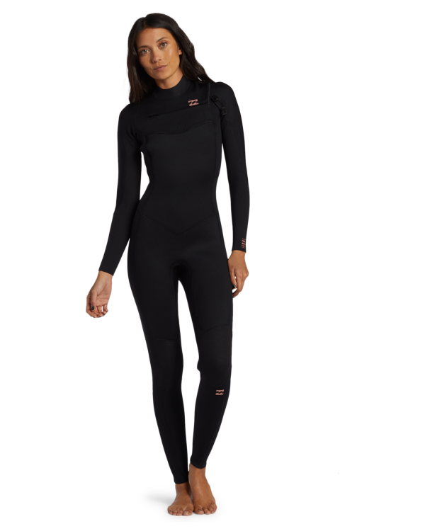 Womens Foil 4/3mm Chest Zip Wetsuit in Black