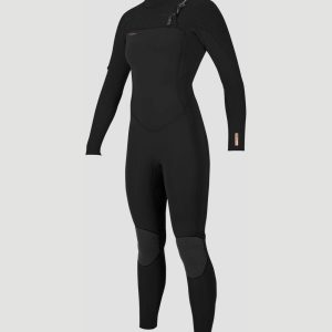 Womens HyperFreak 4/3mm+ Chest Zip Wetsuit in Black