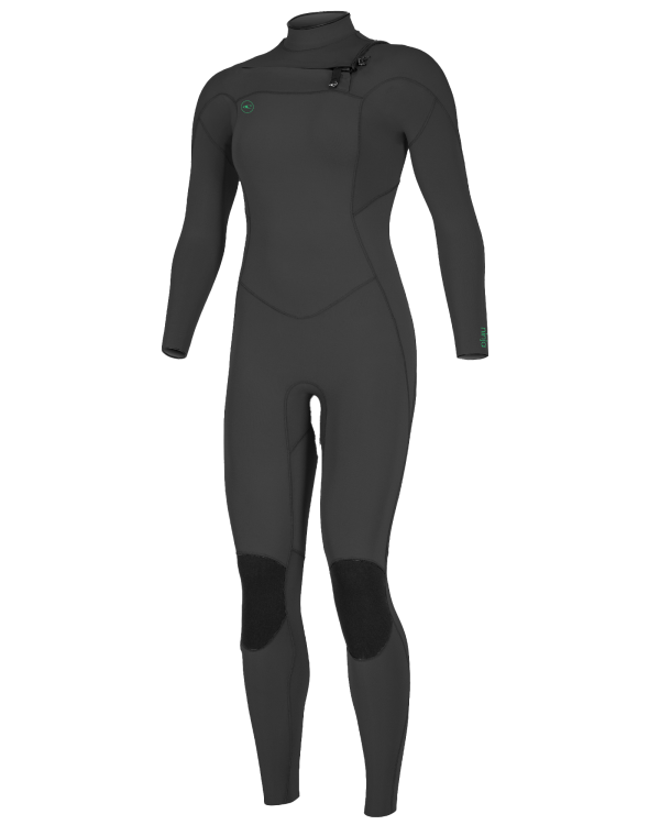 Womens Ninja 3/2mm Chest Zip Wetsuit in Black