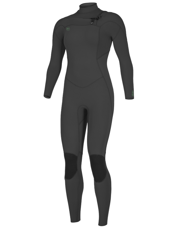 Womens Ninja 4/3mm Chest Zip Wetsuit in Black