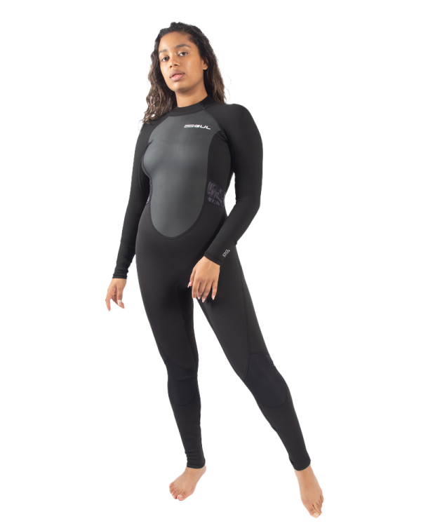 Womens Response FL 3/2mm Back Zip Wetsuit in Black